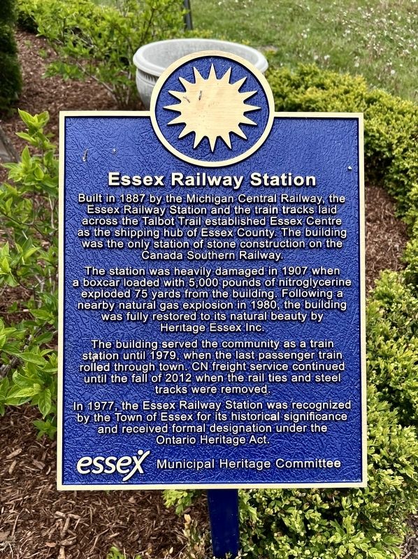 Essex Railway Station Marker image. Click for full size.