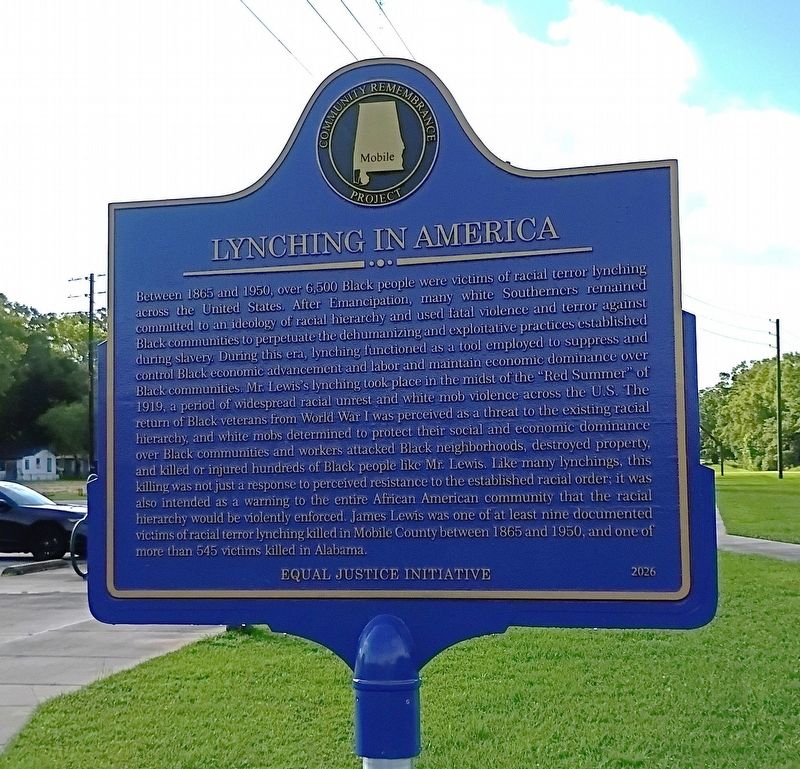 Lynching in America side of marker seen when approaching marker form the north image. Click for full size.
