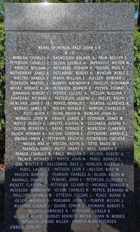 Minnesota Korean War Memorial M-Q image. Click for full size.