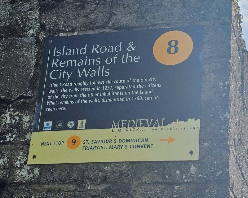 Island Road & Remains of the City Walls Marker. Click for full size. Island Road & Remains of the City Walls Marker image. Click for full size.