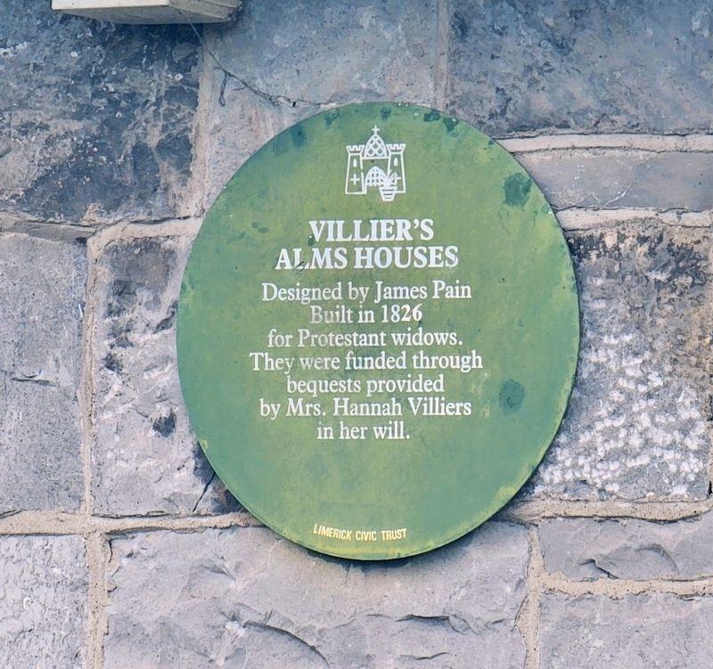 Villier’s Alms Houses Marker. Click for full size. Villier’s Alms Houses Marker image. Click for full size.