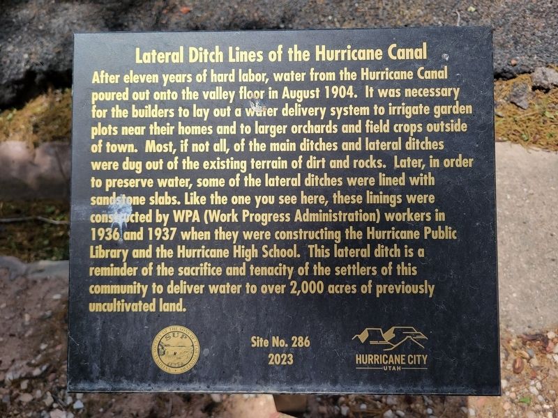 Lateral Ditch Lines of the Hurricane Canal Marker image. Click for full size.
