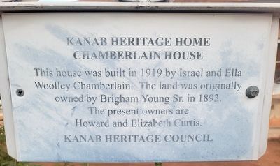 Chamberlain House Marker. Click for full size. Chamberlain House Marker image. Click for full size.