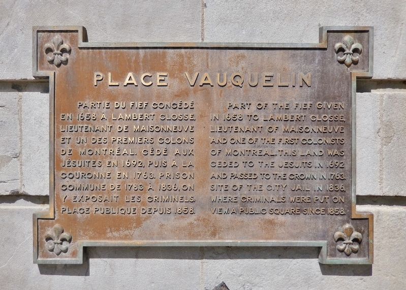 Place Vauquelin Marker image. Click for full size.