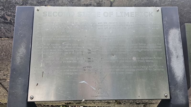 Second Siege of Limerick Marker. Click for full size. Second Siege of Limerick Marker image. Click for full size.