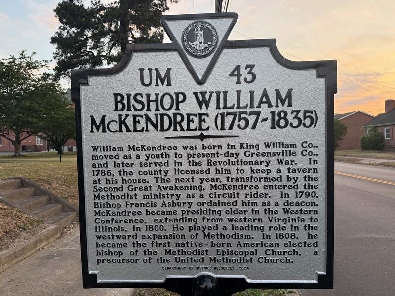 Bishop William McKendree (1757-1835) Marker image. Click for full size.