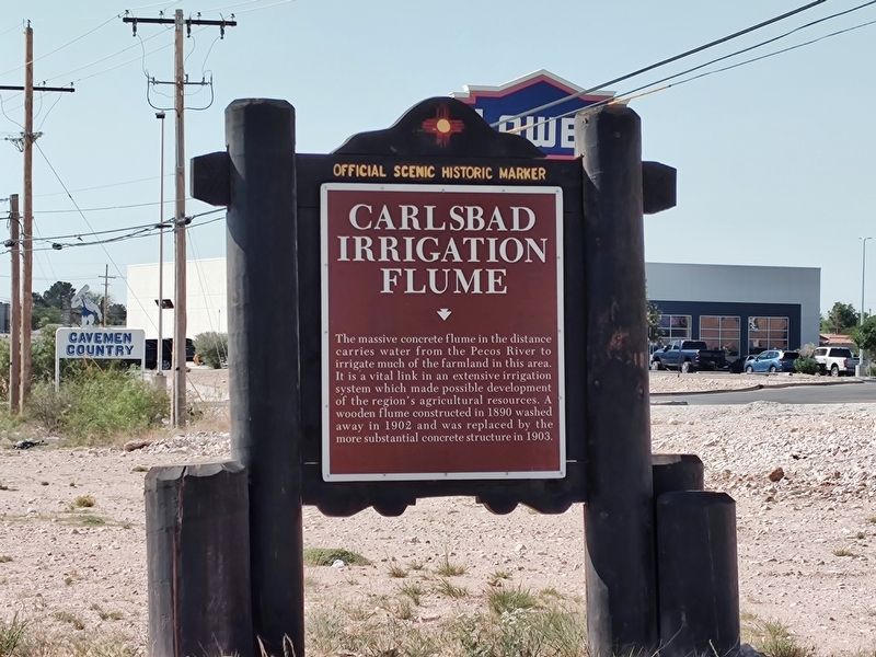 Carlsbad Irrigation Flume Marker image. Click for full size.