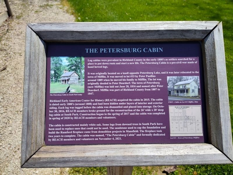 The Petersburg Cabin Marker. Click for full size. The Petersburg Cabin Marker image. Click for full size.