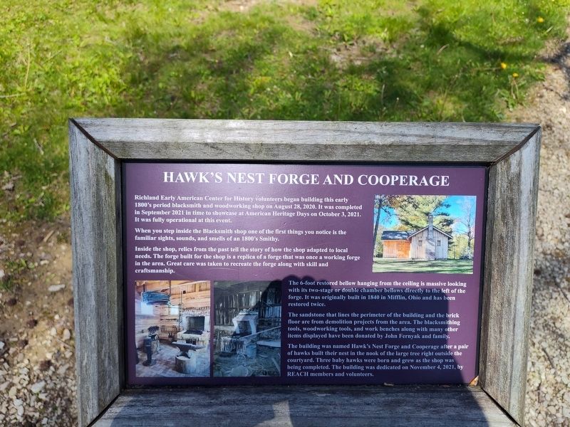 Hawk's Nest Forge and Cooperage Marker image. Click for full size.