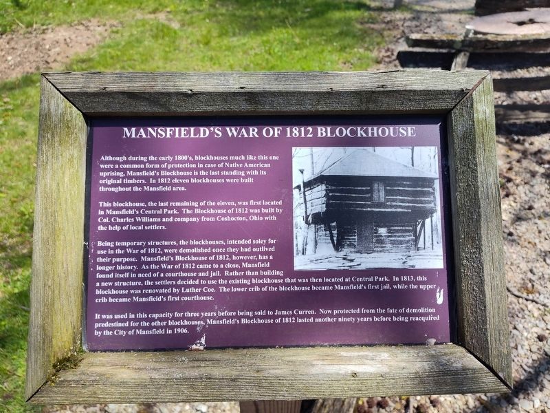 Mansfield's War of 1812 Blockhouse Marker image. Click for full size.