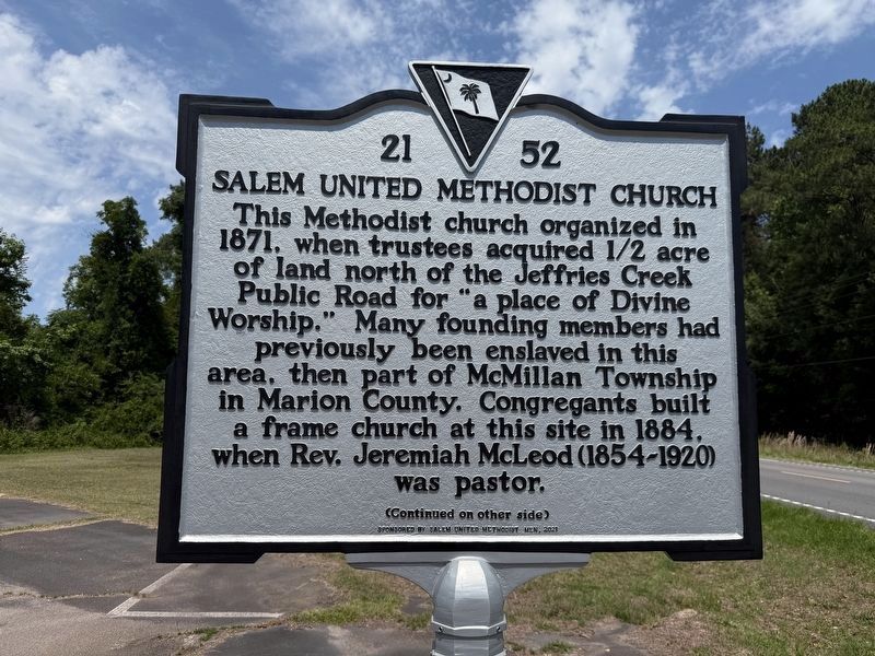 Salem United Methodist Church Marker image. Click for full size.