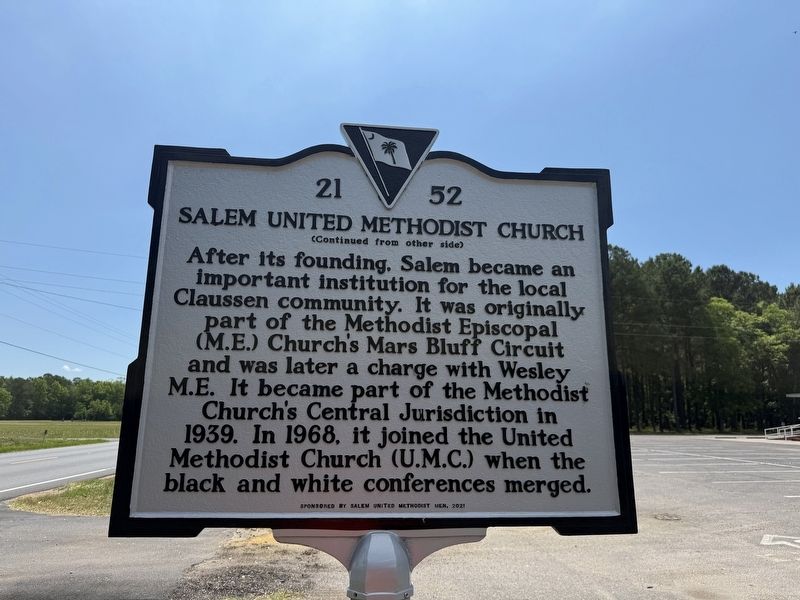 Salem United Methodist Church Marker image. Click for full size.