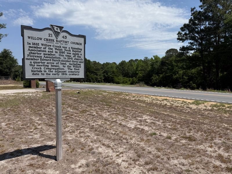 Willow Creek Baptist Church Marker image. Click for full size.