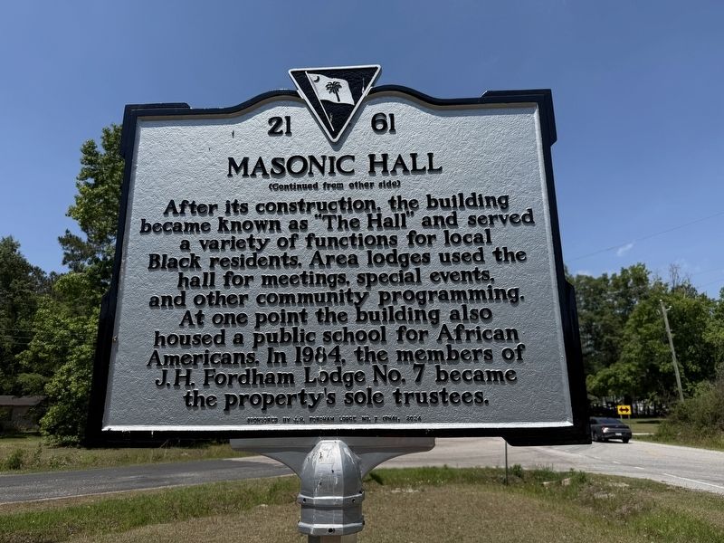 Masonic Hall Marker image. Click for full size.