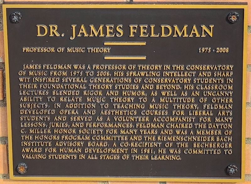 Dr. James Feldman Marker image. Click for full size.