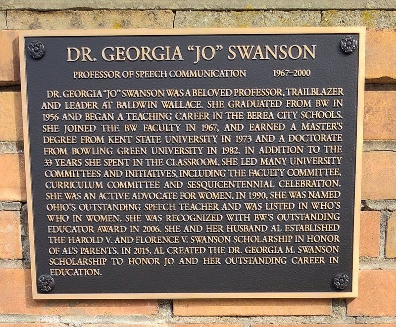 Dr. Georgia "Jo" Swanson Marker image. Click for full size.