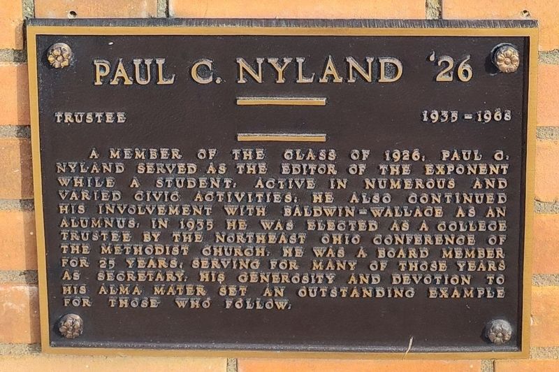 Paul C. Nyland '26 Marker image. Click for full size.