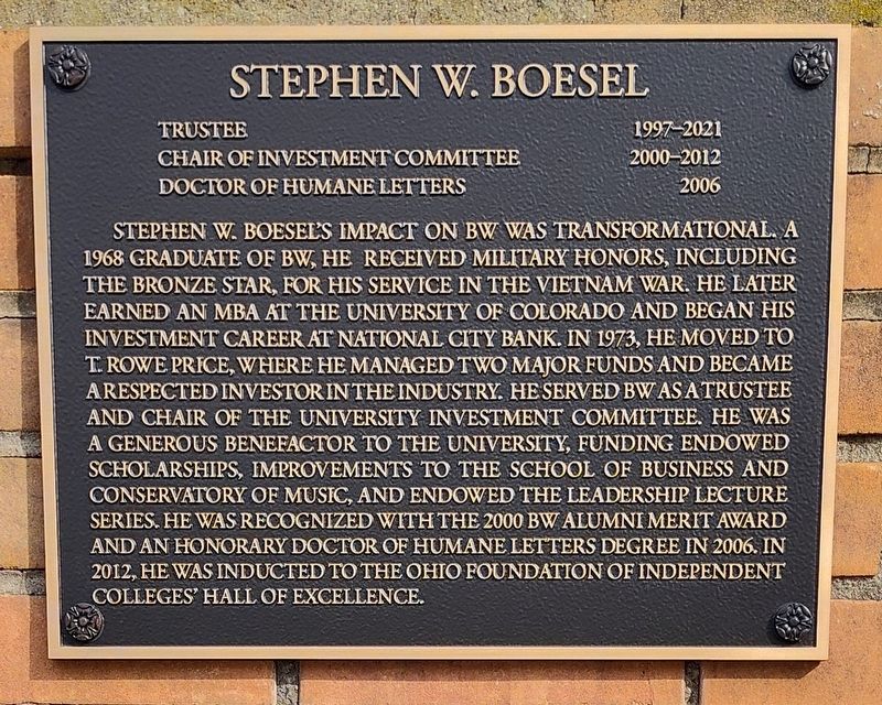 Stephen W. Boesel Marker image. Click for full size.