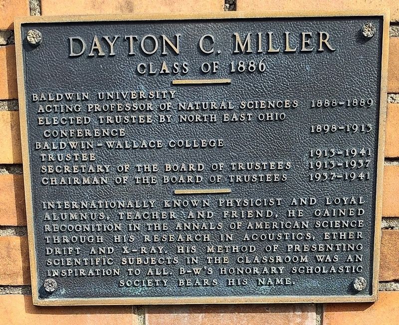 Dayton C. Miller Marker. Click for full size. Dayton C. Miller Marker image. Click for full size.