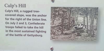 Culp's Hill Marker. Click for full size. Culp's Hill Marker image. Click for full size.