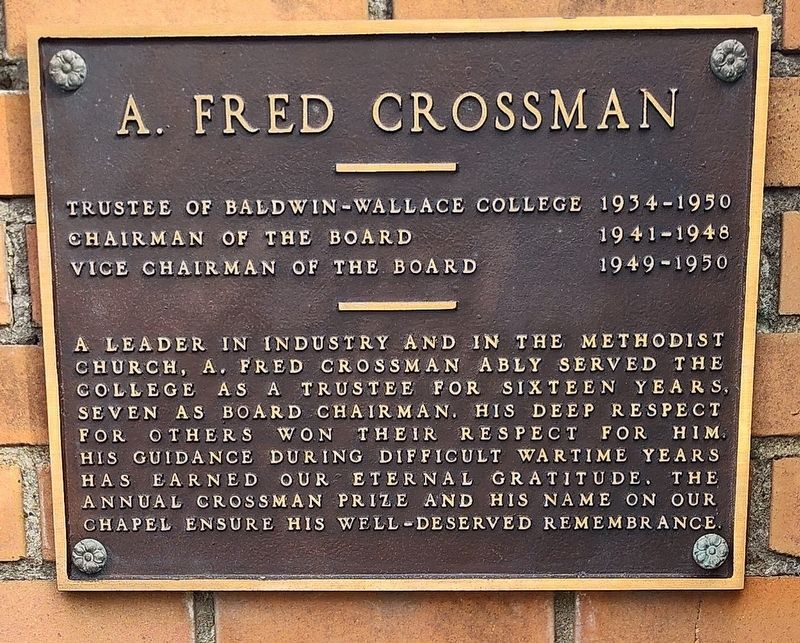A. Fred Crossman Marker. Click for full size. A. Fred Crossman Marker image. Click for full size.