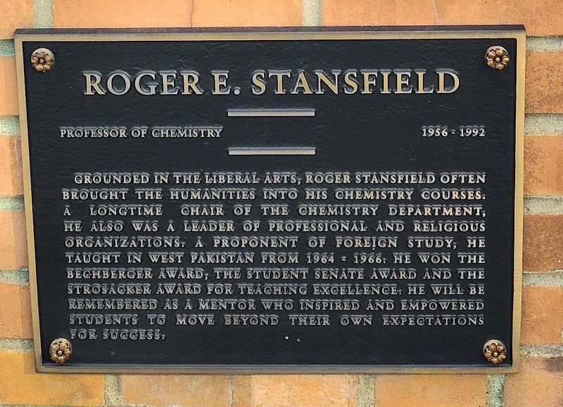 Roger E. Stansfield Marker. Click for full size. Roger E. Stansfield Marker image. Click for full size.