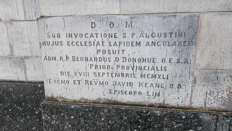 St. Augustine's Church Cornerstone. Click for full size. St. Augustine's Church Cornerstone image. Click for full size.