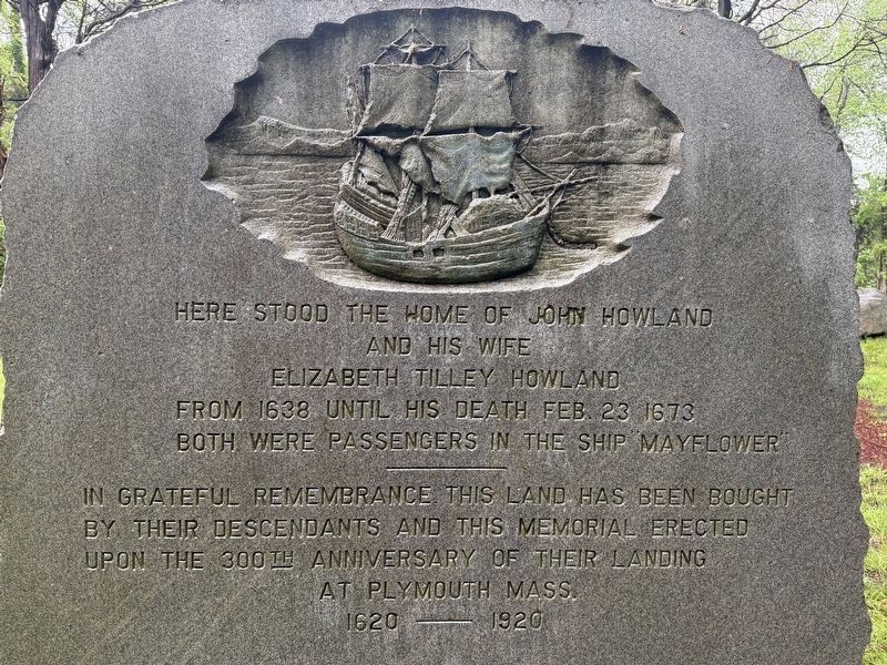 The Home of John Howland and his Wife Marker image. Click for full size.