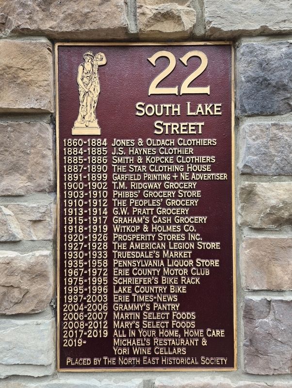 22 South Lake Street Marker image. Click for full size.