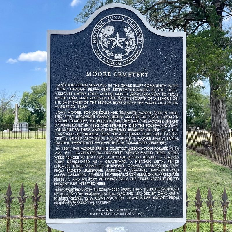 Moore Cemetery Marker image. Click for full size.