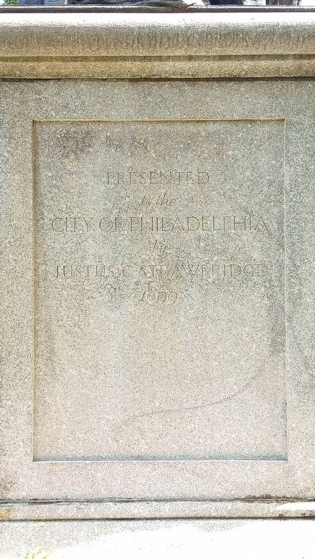 Inscription on rear of statue plinth. Click for full size. Inscription on rear of statue plinth image. Click for full size.