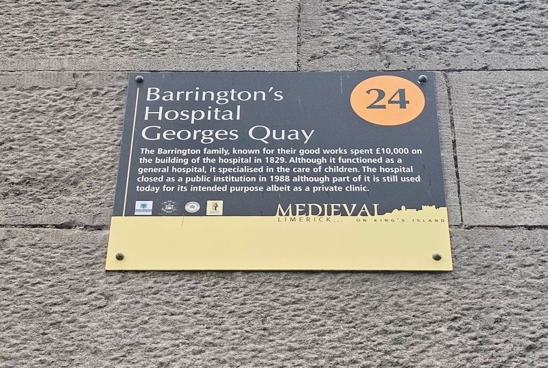 Barrington’s Hospital Marker. Click for full size. Barrington’s Hospital Marker image. Click for full size.