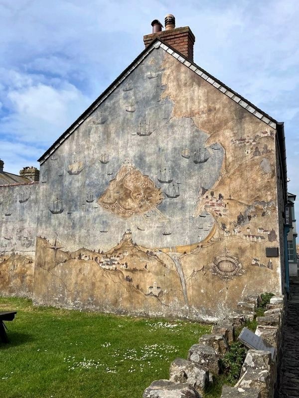 marker shown on entirety of Mural of 1500s Map of Mount's Bay Marker. Click for full size. marker shown on entirety of Mural of 1500s Map of Mount's Bay Marker image. Click for full size.