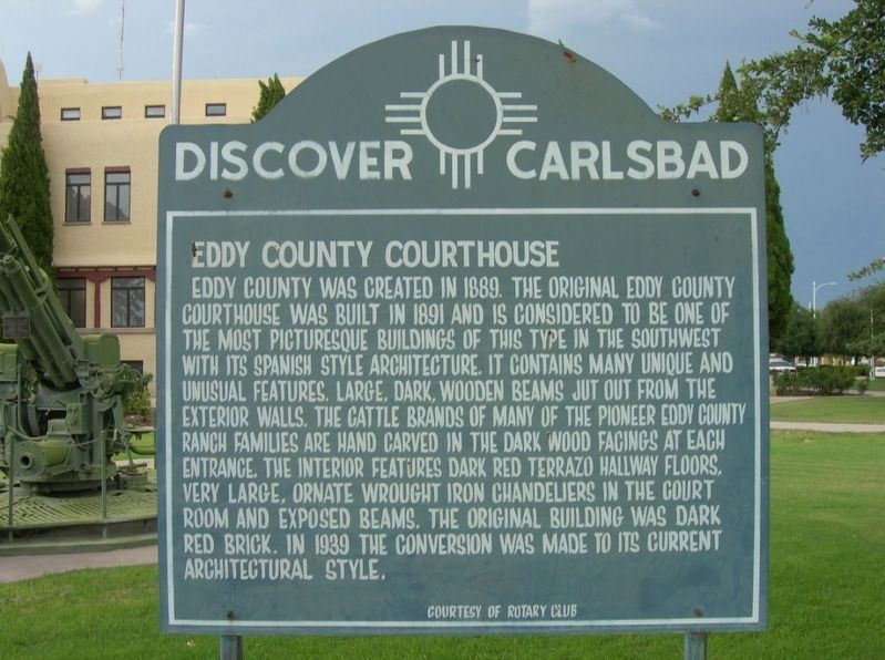 Eddy County Courthouse Marker. Click for full size. Eddy County Courthouse Marker image. Click for full size.