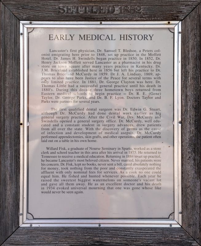 Early Medical History Marker. Click for full size. Early Medical History Marker image. Click for full size.