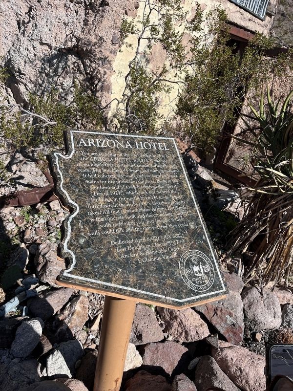 Arizona Hotel Marker image. Click for full size.