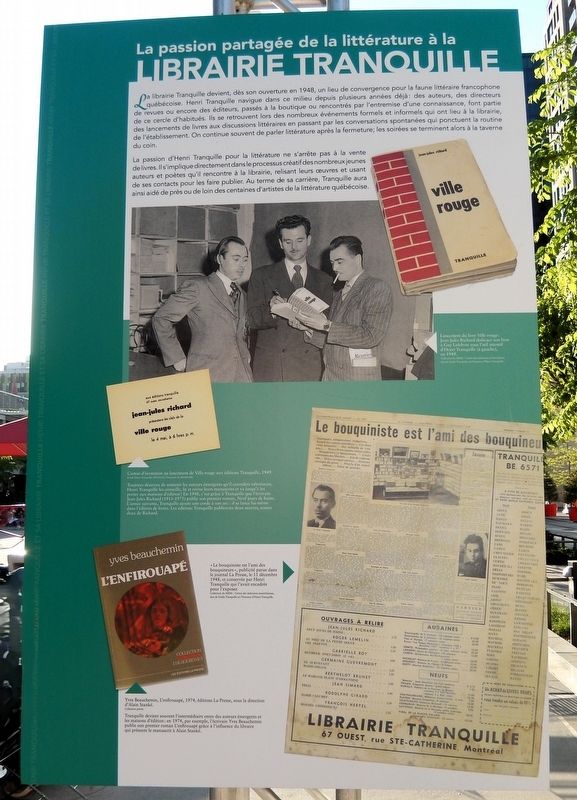 La passion partagée de la littérature à la Librairie Tranquille Marker. Click for full size. La passion partagée de la littérature à la Librairie Tranquille Marker image. Click for full size.