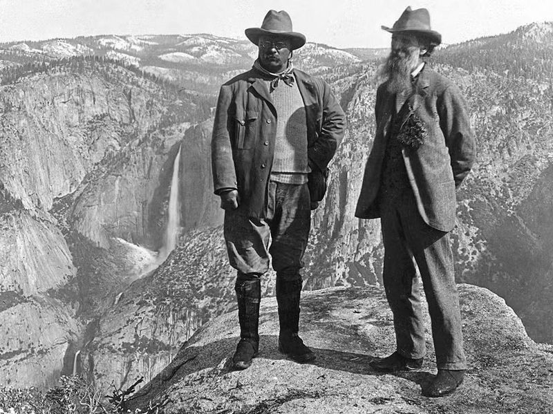 John Muir and Teddy Roosevelt at Glacier Point image. Click for full size.