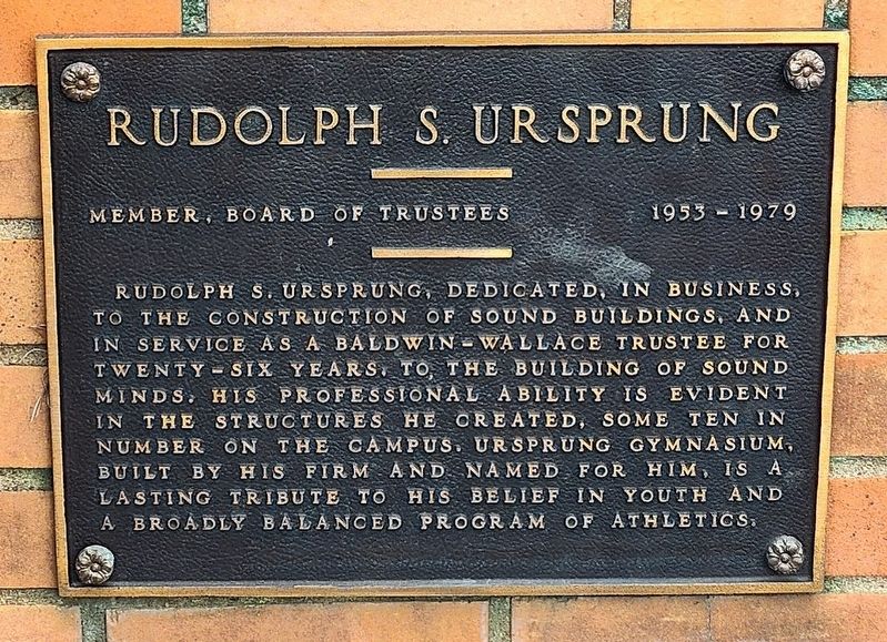 Rudolph S. Ursprung Marker. Click for full size. Rudolph S. Ursprung Marker image. Click for full size.
