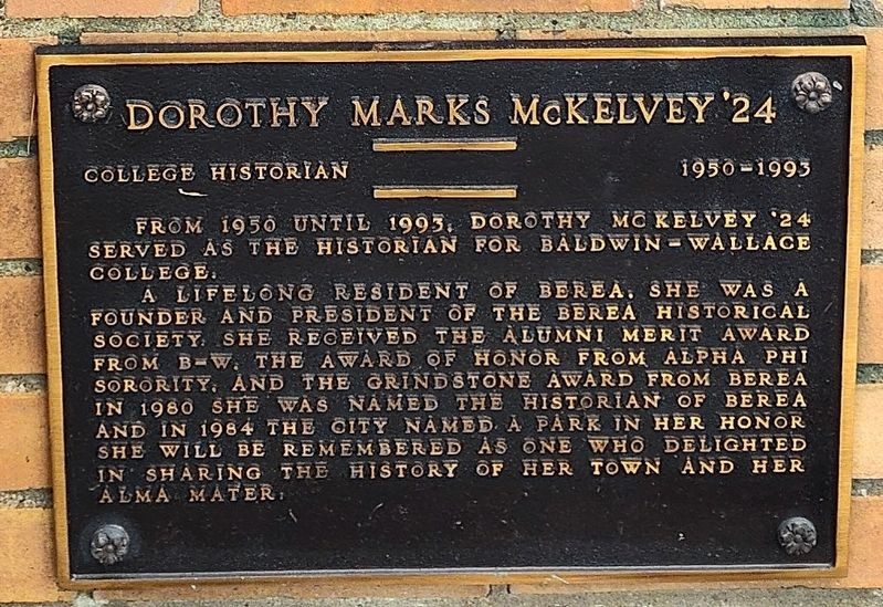 Dorothy Marks McKelvey '24 Marker image. Click for full size.