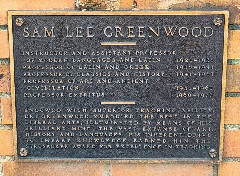 Sam Lee Greenwood Marker. Click for full size. Sam Lee Greenwood Marker image. Click for full size.