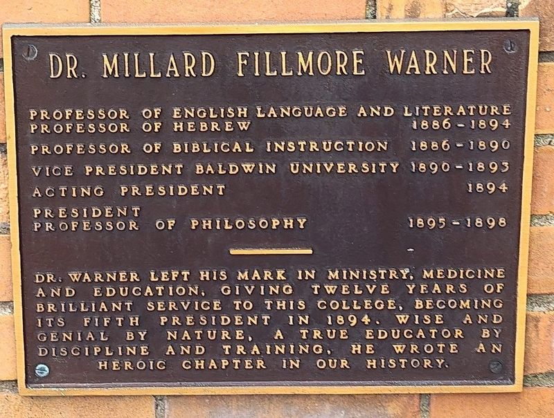 Dr. Millard Fillmore Warner Marker. Click for full size. Dr. Millard Fillmore Warner Marker image. Click for full size.