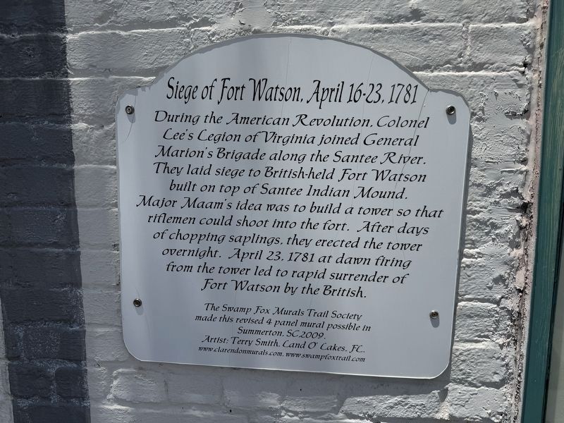 Siege of Fort Watson, April 16-23, 1781 Marker. Click for full size. Siege of Fort Watson, April 16-23, 1781 Marker image. Click for full size.