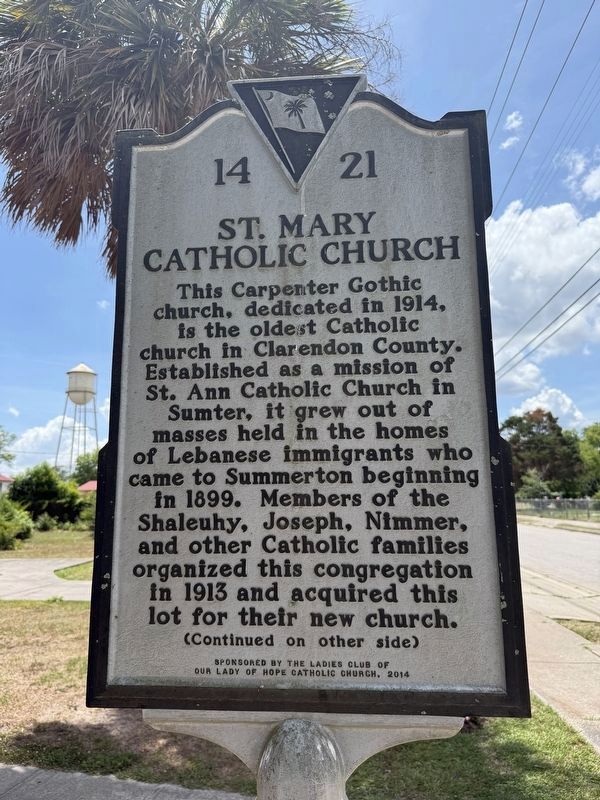 St. Mary Catholic Church Marker. Click for full size. St. Mary Catholic Church Marker image. Click for full size.