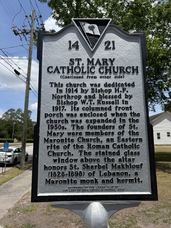 St. Mary Catholic Church Marker. Click for full size. St. Mary Catholic Church Marker image. Click for full size.