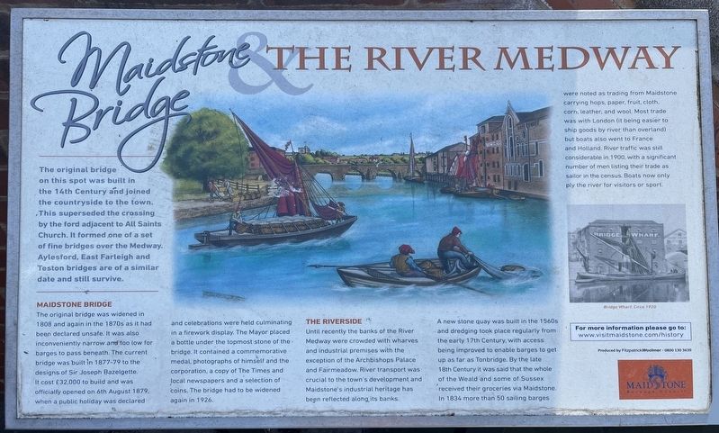 Maidstone Bridge & the River Medway Marker. Click for full size. Maidstone Bridge & the River Medway Marker image. Click for full size.