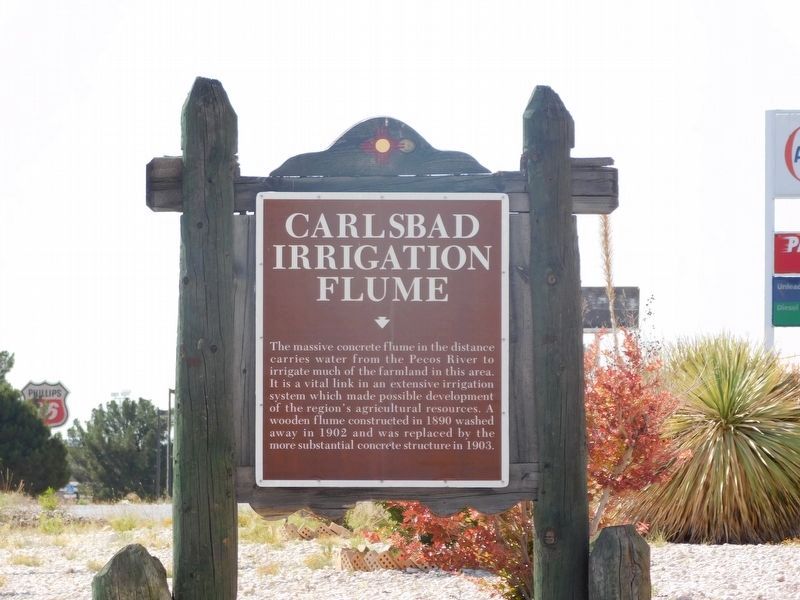 Carlsbad Irrigation Flume Marker. Click for full size. Carlsbad Irrigation Flume Marker image. Click for full size.
