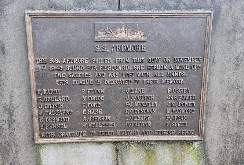 S.S. Ardmore Marker. Click for full size. S.S. Ardmore Marker image. Click for full size.