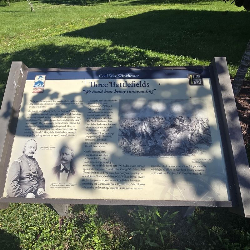 Three Battlefields Marker image. Click for full size.