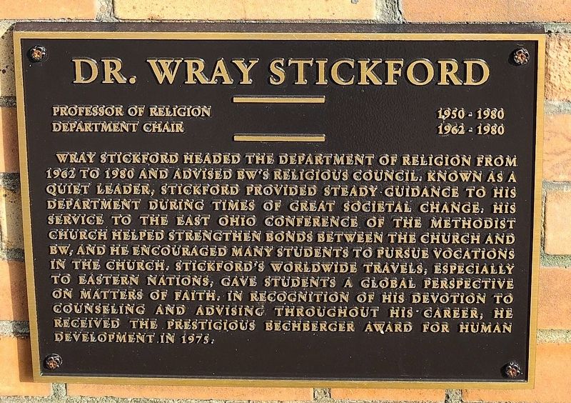 Dr. Wray Stickford Marker image. Click for full size.